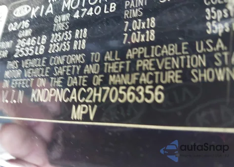 2017 Kia Sportage Ex from USA, damaged, VIN KNDPNCAC2H7056356